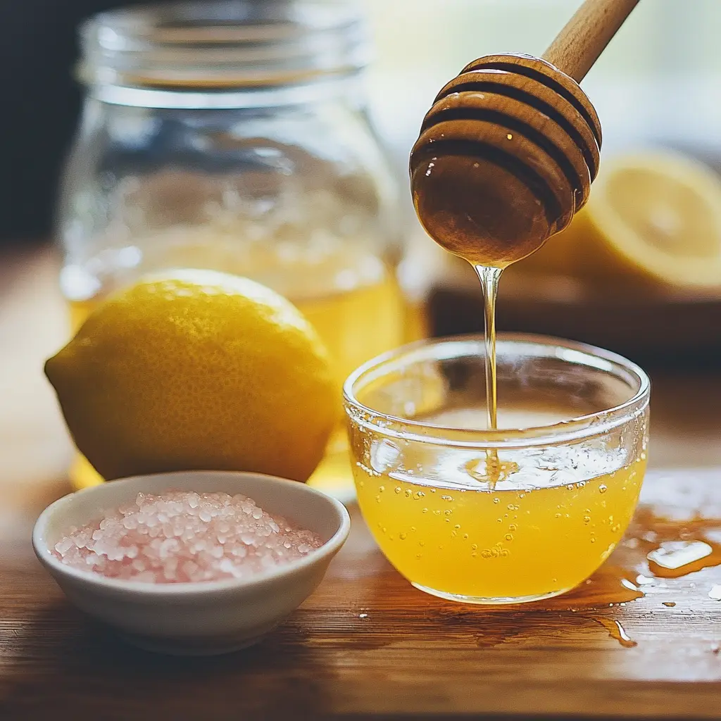 Squeezing fresh lemon juice for pink salt trick 4 ingredients