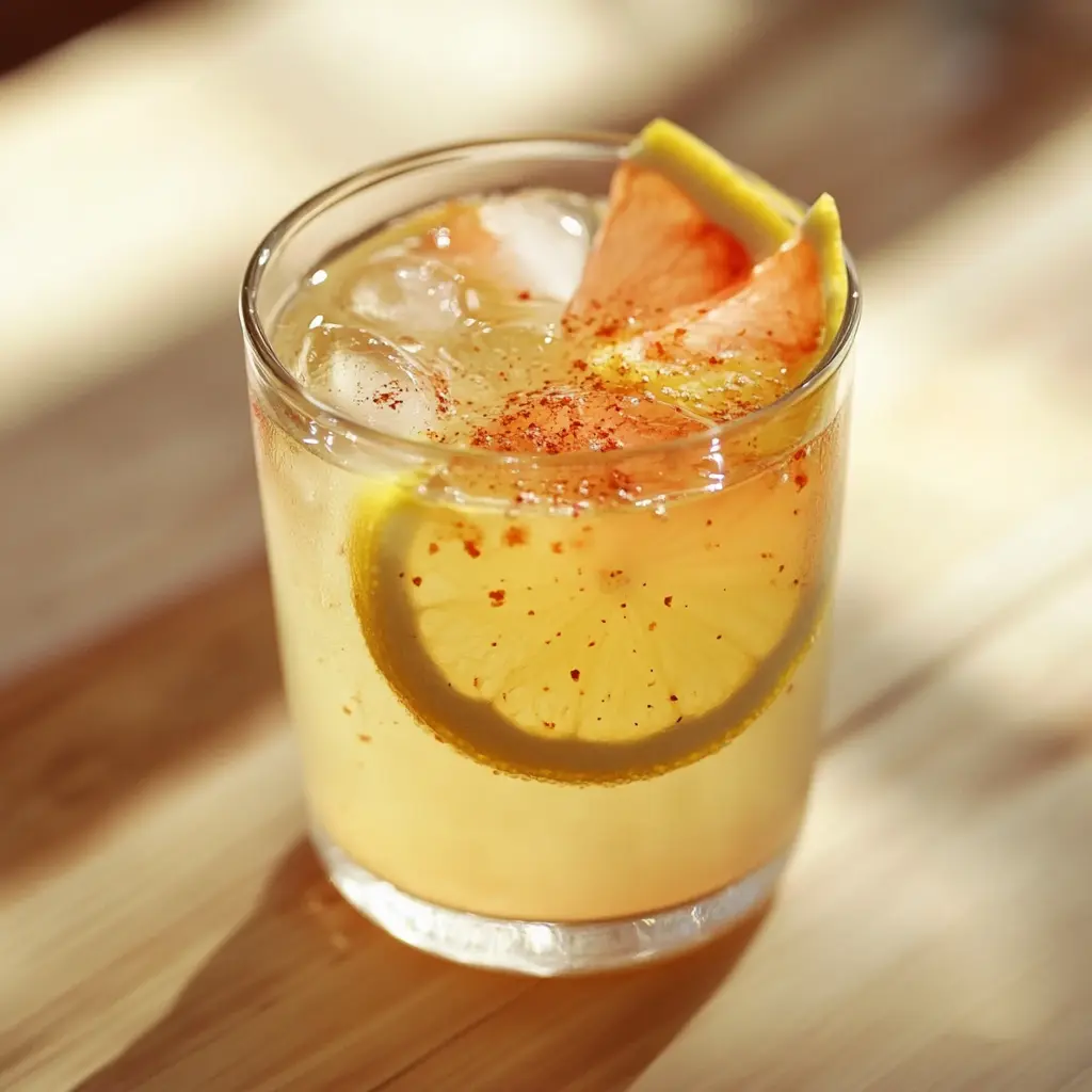 Pink Salt Trick drink with lemon and cayenne pepper