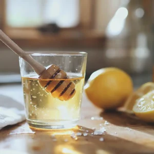 Mixing the ingredients of the 3 Ingredient Salt Trick in warm water